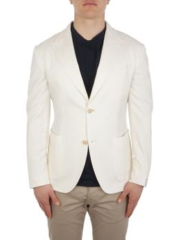 推荐Eleventy Men's  White Cotton Blazer商品