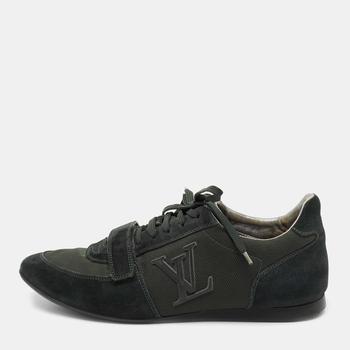 推荐Louis Vuitton Green Suede And Mesh Lace Up Sneakers Size 42.5商品