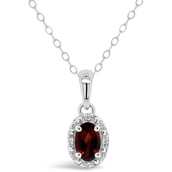 Macy's | Gemstone and Diamond Accent Pendant Necklace in Sterling Silver,商家Macy's,价格¥1524
