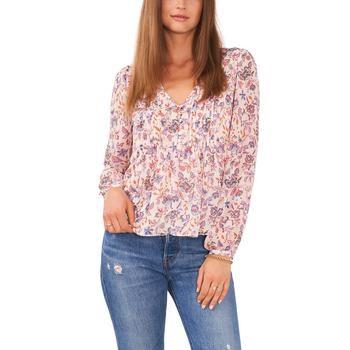 1. State是什么牌子, 1. State | Women's Long Sleeve Pleated Button Front Top商品图片 7.5折×额外7.5折, 额外七五折