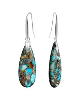 Liv Oliver | Liv Oliver Silver Plated 35.75 ct. tw. Turquoise Earrings,商家Premium Outlets,价格¥961