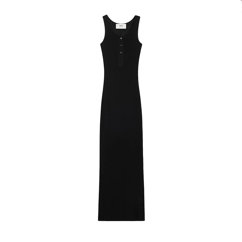 推荐Ami 24年款 女士黑色纯棉长款背心连衣裙FDR334.JE0055001商品