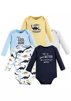 Hudson | Hudson Baby Infant Boy Cotton Long-Sleeve Bodysuits, Hugasaurus商品图片,