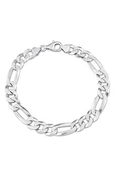推荐Men's Sterling Silver 8.9mm Flat Figaro Chain Bracelet商品
