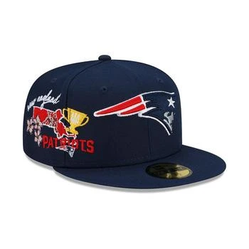 New Era | Men's Navy New England Patriots City Cluster 59FIFTY Fitted Hat,商家Macy's,价格¥313