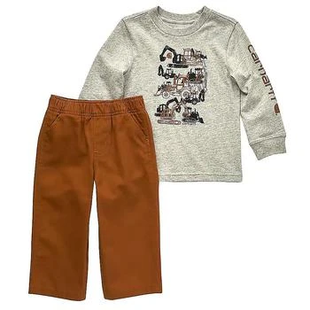 推荐Toddler Boys' LS T-Shirt and Canvas Pant Set商品