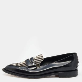 [二手商品] Tod's | Tod's Black/White Leather Calf Hair Penny Slip On Loafers Size 39商品图片,6.5折, 满1件减$100, 满减