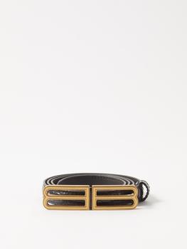 巴黎世家腰带代购, Balenciaga | Stretch BB crocodile-effect leather belt商品图片 