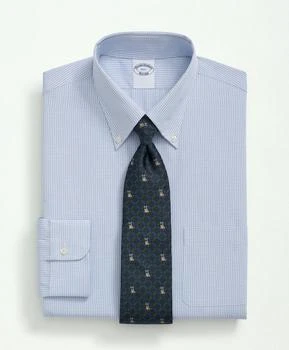 Brooks Brothers | Supima® Cotton Poplin Polo Button-Down Collar, Micro Checked Dress Shirt 