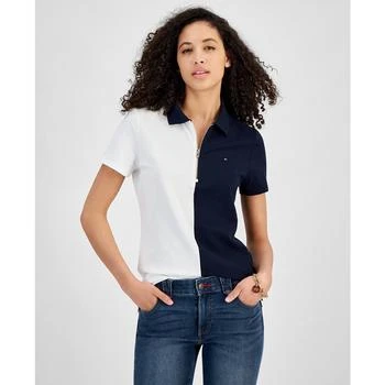 Tommy Hilfiger | Women's Colorblock Zip-Front Polo Shirt,商家Macy's,价格¥280