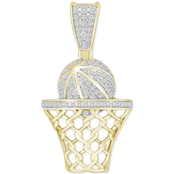Macy's | Men's Diamond Basketball Hoop Pendant (1/5 ct. t.w.) in 10k Gold,商家Macy's,价格¥6174