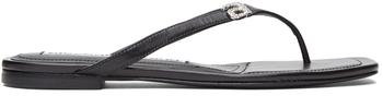 alexander wang鞋直邮, Alexander Wang | Black Ivy Thong Flat Sandals商品图片 