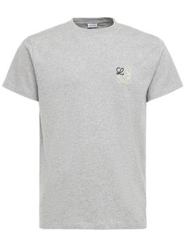 罗意威t恤黑色直邮, Loewe | Logo Embroidery Cotton Jersey T-shirt商品图片 