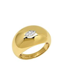 商品Shylee Rose Jewelry | 14K Yellow Gold & 0.26 TCW Marquise Diamond Domed Ring,商家Saks Fifth Avenue,价格¥27616图片