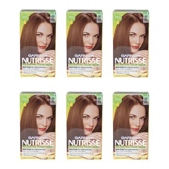 Garnier好用吗, Garnier | Nutrisse Nourishing Color Creme - 60 Light Natural Brown by Garnier for Unisex - 1 Application Hair Color - Pack of 6商品图片 8.4折