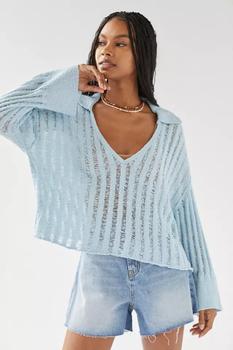 BDG衣服, BDG | BDG Everett Textured Polo Sweater商品图片 2.8折×额外9.5折, 额外九五折