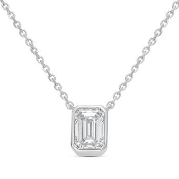 Diana M Jewels | 14kt white gold lab grown emerald bezel pendant weighing 3.00 ct,商家Premium Outlets,价格¥11249