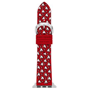 Kate Spade, Kate Spade | Women's Red Heart Print Silicone Band for Apple Watch, 38mm, 40mm, 41mm商品图片 
