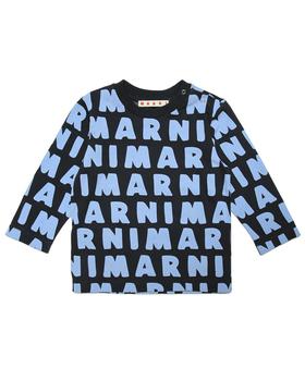 Marni | Marni Kids Allover Logo Printed Long-Sleeved T-Shirt商品图片,6.2折