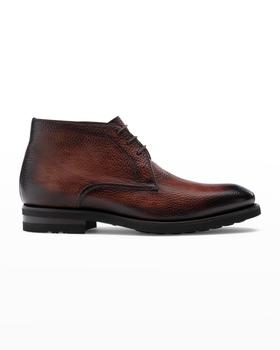 推荐Men's Malone Pebbled Leather Chukka Boots商品