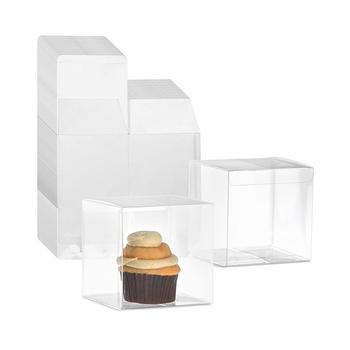 商品30 Pack Small Plastic Clear Treat Boxes for Cupcakes, Desserts, Cookies, Birthday Favors (4x4 In)图片