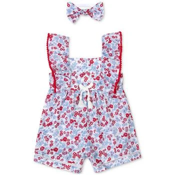 Baby Essentials | Baby Girls Cotton Floral-Print Romper and Headband, 2 Piece Set,商家Macy's,价格¥187