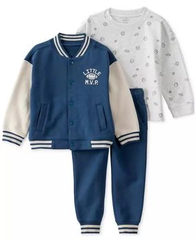 Carter's | Toddler Boys Varsity Jacket, Printed T-Shirt & Pants, 3 Piece Set,商家Macy's,价格¥171