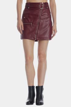 推荐Asymmetrical Zip Faux Leather Biker Skirt商品