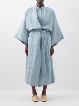 推荐Oversized washed-linen robe商品
