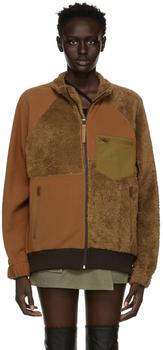 Helmut Lang | Brown Akeem Smith Edition Fleece Patchwork Jacket商品图片,4.6折