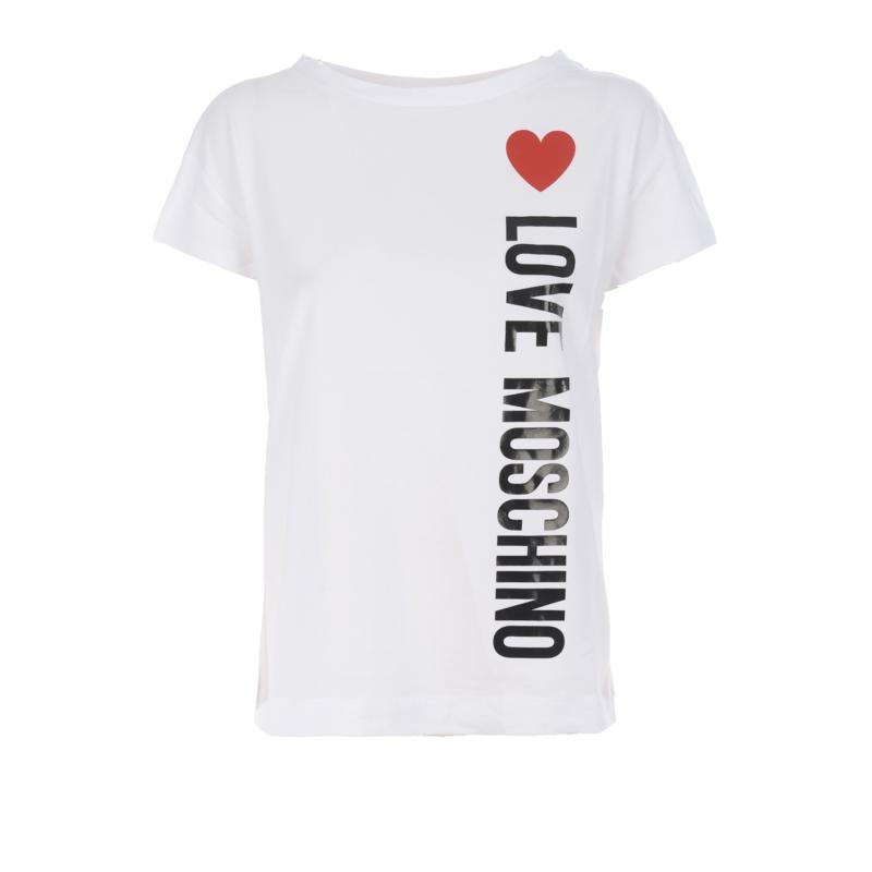 Moschino | MOSCHINO 女士白色心形和徽标印花短袖T恤 W4F301Q-E1698-A00商品图片,独家减免邮费