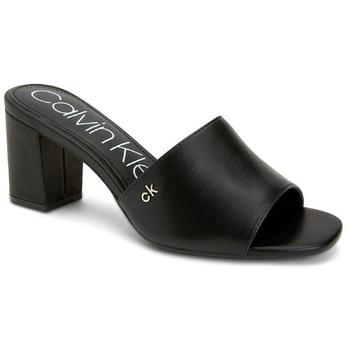 ck鞋凉鞋, Calvin Klein | Calvin Klein Womens Carisma Leather Slip-On Heel Sandals商品图片 2.5折起