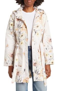 Kensie是什么牌子, Kensie | Floral Belted Water-Resistant Hooded Coat商品图片 4折