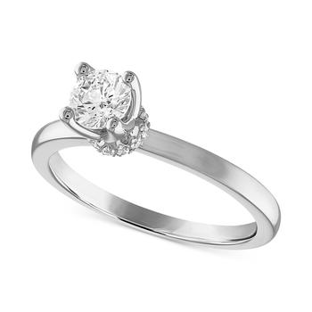 商品Certified Diamond Solitaire Engagement Ring (1/2 ct. t.w.) in 14k White Gold featuring diamonds with the De Beers Code of Origin, Created for Macy's,商家Macy's,价格¥25607图片