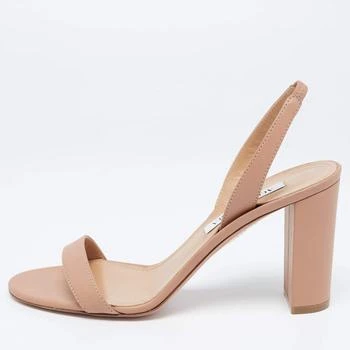 Aquazzura | Aquazzura Powder Pink Leather So Nude Slingback Sandals Size 38 