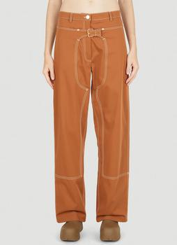 推荐Contrasting Stitching Pants in Orange商品