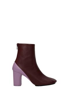 celine鞋, Celine | Ankle boots Leather Violet商品图片 3.6折