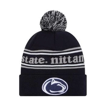 New Era | Men's Navy Penn State Nittany Lions Marquee Cuffed Knit Hat with Pom 独家减免邮费