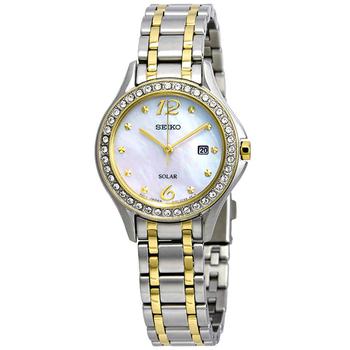美国精工女表, Seiko | Core Solar Powered Mother of Pearl Ladies Watch SUT312商品图片 5折