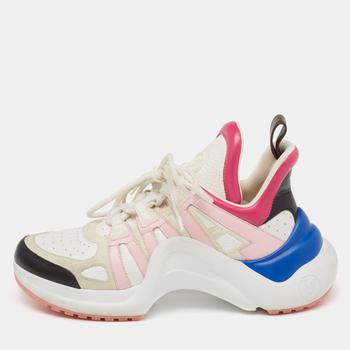 lv鞋, [二手商品] Louis Vuitton | Louis Vuitton Multicolor Suede and Leather LV Archlight Sneakers Size 38商品图片 8.1折, 满1件减$100, 满减