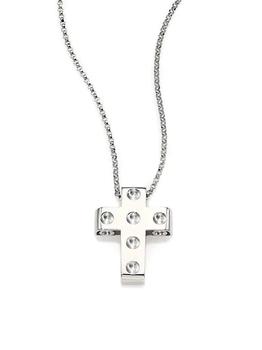 商品Pois Moi 18K White Gold Cross Pendant Necklace图片