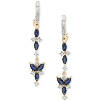 Macy's | Sapphire (1 ct. tw) & Diamond (1/5 ct. tw.) Drop Earrings in 14k Gold,商家Macy's,价格¥8025