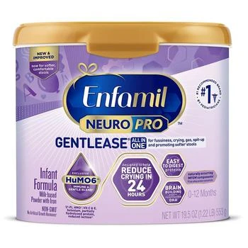 Enfamil | NeuroPro Gentlease 金樽亲舒防胀气易消化婴儿配方奶粉1段 567g,商家Walgreens,价格¥357