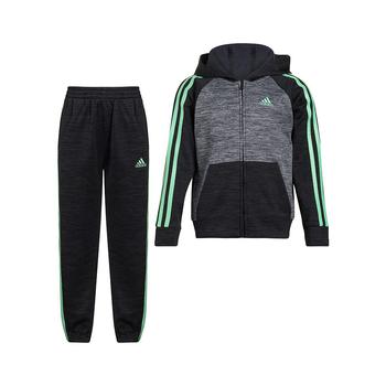 adidas外套多少钱, Adidas | Toddler Boys Melange Fleece Jacket and Pants, 2-Piece Set商品图片 
