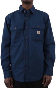 卡哈特外套, Carhartt | (105419) Rugged Flex Relaxed Fit Canvas Fleece-Lined Shirt Jacket - Night Blue商品图片 