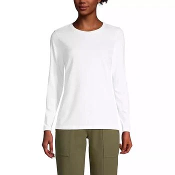 Lands' End | Petite Relaxed Supima Cotton Long Sleeve Crew Neck T-Shirt,商家Macy's,价格¥206