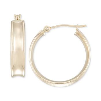 商品Polished Round Hoop Earrings in 10k Yellow Gold图片