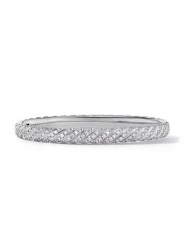 David Yurman | Sculpted Cable Bangle Bracelet In 18K White Gold,商家Saks Fifth Avenue,价格¥69938