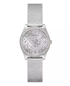 GUESS | Women's Analog Silver Mesh Watch 32mm,商家Macy's,价格¥550