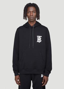 burberry卫衣, Burberry | TB Monogram Hooded Sweatshirt in Black商品图片 